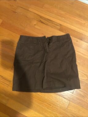 Faded Glory Brown Button-Front Mini Skirt